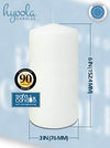 HYOOLA White Pillar Candles 3x6 Inch - Unscented Pillar Candles - 12-Pack - European Made