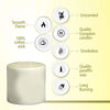 BOLSIUS Three Wick Big Pillar Candle Ivory – 6x6 Inches - Premium European Quality - 75 Hours Burn Time - Relight Unscented Large Pillar Candle - Smooth & Smokeless Flame - Wedding, & Party Candle