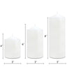 Pillar Candles 3 x 4, 6, and 8 inches, Large Handmade Candles Set of 3, White Decorative Candles for Wedding, Home Decoration, Dinner, Church