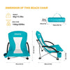 KingCamp Double Small Folding Portable Lightweight Low Sitting Sand Chair Beach Chairs for Adult with Cup Holder, Carry Bag Padded Armrest for Outdoor Beach Concert Traveling Festival BBQ