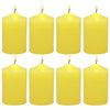 Yusevot 2 Inch Yellow Outdoor Citronella Pillar Candles, 24 Hour 2x3 Inch Dripless Scented Tapered Column Candles for Patio Home Party, Set of 8
