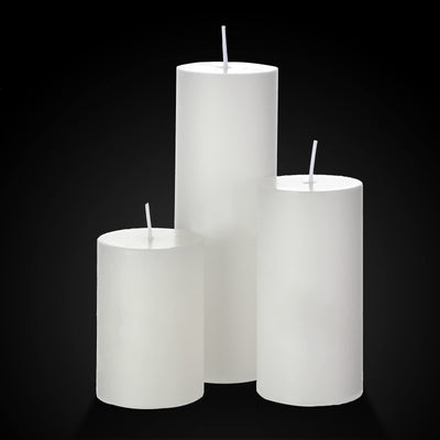 Shihanee White Pillar Candles and Glass Cylinder Vases Clear Cylinder Candle Holders for Slim Pillar Candles Wedding Decoration(6 Sets)