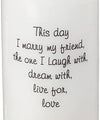 Celebration Candles Wedding Unity 9-Inch This Day I Marry My Friend Pillar Candle with Sunflower Motif and 10-Inch Taper Candle Set, White