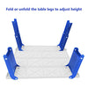 15.9"x14.2"x9.6" Large Portable Folding Beach Table for Sand Foldable Height Adjustable Side Table Desk for Camping Picnic BBQ with Carry Bag, Blue