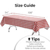 Exquisite Picnic Table Cover - 12 Pack Premium Rectangle Plastic Tablecloth - Red & White Checkered BBQ Plastic Table Cover - Gingham Checkerboard Disposable Plastic Tablecloth 54" x 108" Rectangle