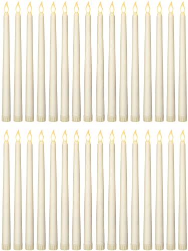 Treela 24 Pcs Flameless Taper Candles Bulk LED Tapered Battery Operated Candles for Easter Valentine's Day Birthday Wedding Party Church Table Decoration