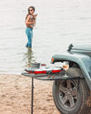 Tire Table Vehicle Tire-Mounted Steel Camping, Travel, Tailgating and Outdoor Work Table, Black (Steel) , 29 x 23 x 1.5"