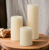 Mister Candle - Dripless 3" inch Diameter Assorted Wedding & Home Decoration Pillar Candles - Premium Wax Set (Ivory)