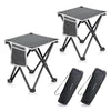 TRIPLE TREE 2 Pack Camping Stool, Grey, 13.8 Inch Portable Folding Stool for Outdoor Walking Hiking Fishing 400 Lbs Capacity with Carry Bag