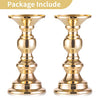 Nuptio Pillar Candle Holders, Wedding Centerpieces Metal Candle Holder Candles Stand Decoration Ideal for Weddings Special Events Parties Living Room (2 Pcs, Gold)