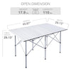 EVER ADVANCED Camping Table, Fold up Lightweight, 4-6 Person Portable Roll up Aluminum Table with Carry Bag for Outdoor, White