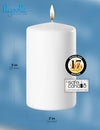 HYOOLA White Pillar Candles 2x3 Inch - 24 Pack Unscented Bulk Pillar Candles - European Made