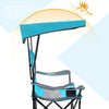 ALPHA CAMP Heavy Duty Canopy Lounge Chair Sunshade Hiking Travel Chair with Cup Holder Enamel Blue