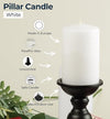 HYOOLA White Pillar Candles 2x3 Inch - 24 Pack Unscented Bulk Pillar Candles - European Made