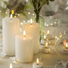 Eywamage White Flat Top Flameless Pillar Candles with Remote, Flickering Real Wax LED Battery Candles Φ 3" H 4" 5" 6"