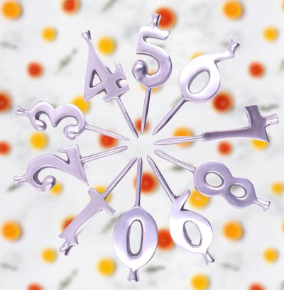 The Metal Magician Aluminum Birthday Candles, Silver Birthday Candles, 10 Birthday Candle Pack, Birthday Candles for Cake, Aesthetic Candles, Sparkler Candles for Birthday Cake, Birthdate Candle Set