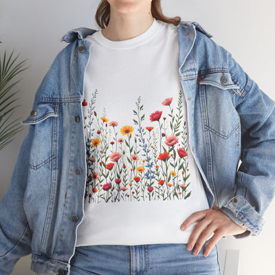 Wildflowers, Graphic T-Shirts for Women, Floral Shirt, Womens Short Sleeve, Ladies Graphic Tees #5103TTS
