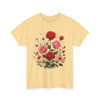 Wildflowers and Pink & Red Roses, Graphic T-Shirts for Women, Floral Shirt, Womens Short Sleeve, Ladies Graphic Tees #5134TTS