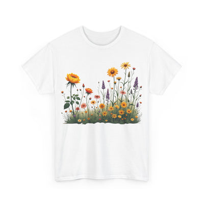 Wildflowers and Yellow Roses, Graphic T-Shirts for Women, Floral Shirt, Womens Short Sleeve, Ladies Graphic Tees #5028TTS