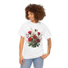 Wildflowers and Red Roses, Graphic T-Shirts for Women, Floral Shirt, Womens Short Sleeve, Ladies Graphic Tees #5130TTS