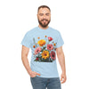 Wildflowers and Pink & Yellow Roses, Graphic T-Shirts for Women, Floral Shirt, Womens Short Sleeve, Ladies Graphic Tees #5147TTS