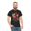 Wildflowers and Pink & Red Roses, Graphic T-Shirts for Women, Floral Shirt, Womens Short Sleeve, Ladies Graphic Tees #5134TTS