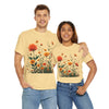 Wildflowers and Orange Roses, Graphic T-Shirts for Women, Floral Shirt, Womens Short Sleeve, Ladies Graphic Tees #5046TTS
