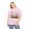 Wildflowers and White Roses, Graphic T-Shirts for Women, Floral Shirt, Womens Short Sleeve, Ladies Graphic Tees #5041TTS