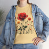 Wildflowers and a Red Rose, Graphic T-Shirts for Women, Floral Shirt, Womens Short Sleeve, Ladies Graphic Tees #5007TTS