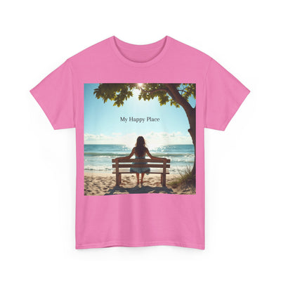 My Happy Place, Woman on Bench, Looking at Waves,Safe Place T-Shirt, Finding My Happy Place Top, Ocean Waves,#5003STS