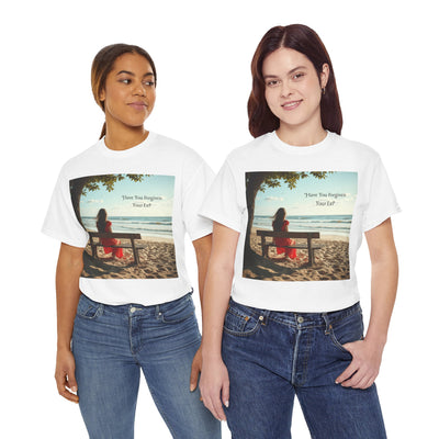 Have You Forgiven Your Ex?Woman on Bench Looking at Waves, Forgiving T-Shirt, Forgiveness, Relationship Healing Top #5002STS