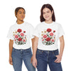 Wildflowers and Pink & Red Roses, Graphic T-Shirts for Women, Floral Shirt, Womens Short Sleeve, Ladies Graphic Tees #5134TTS