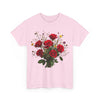 Wildflowers and Red Roses, Graphic T-Shirts for Women, Floral Shirt, Womens Short Sleeve, Ladies Graphic Tees #5131TTS
