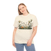 Wildflowers and White Roses, Graphic T-Shirts for Women, Floral Shirt, Womens Short Sleeve, Ladies Graphic Tees #5039TTS
