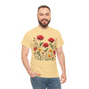 Wildflowers and Red Roses, Graphic T-Shirts for Women, Floral Shirt, Womens Short Sleeve, Ladies Graphic Tees #5034TTS