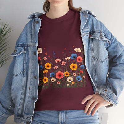 Wildflowers, Graphic T-Shirts for Women, Floral Shirt, Womens Short Sleeve, Ladies Graphic Tees #5106TTS
