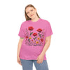 Wildflowers and Red Roses, Graphic T-Shirts for Women, Floral Shirt, Womens Short Sleeve, Ladies Graphic Tees #5034TTS