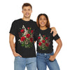 Wildflowers and Red Roses, Graphic T-Shirts for Women, Floral Shirt, Womens Short Sleeve, Ladies Graphic Tees #5130TTS