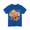 Wildflowers and Pink & Yellow Roses, Graphic T-Shirts for Women, Floral Shirt, Womens Short Sleeve, Ladies Graphic Tees #5145TTS
