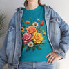Wildflowers and Pink & Yellow Roses, Graphic T-Shirts for Women, Floral Shirt, Womens Short Sleeve, Ladies Graphic Tees #5144TTS