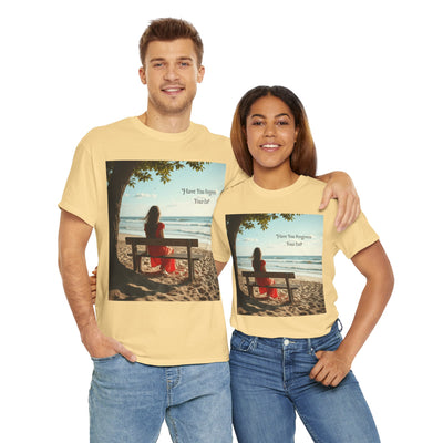 Have You Forgiven Your Ex?Woman on Bench Looking at Waves, Forgiving T-Shirt, Forgiveness, Relationship Healing Top #5002STS