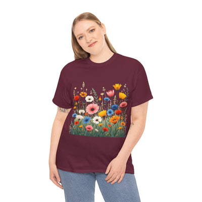 Wildflowers, Graphic T-Shirts for Women, Floral Shirt, Womens Short Sleeve, Ladies Graphic Tees #5108TTS