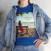 Have You Forgiven Your Ex?  Woman on Bench Looking at Waves, Forgiving T-Shirt, Forgiveness, Relationship Healing Top #5002STS
