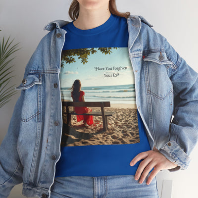 Have You Forgiven Your Ex?Woman on Bench Looking at Waves, Forgiving T-Shirt, Forgiveness, Relationship Healing Top #5002STS