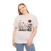Wildflowers and a Red Rose, Graphic T-Shirts for Women, Floral Shirt, Womens Short Sleeve, Ladies Graphic Tees #5008TTS
