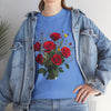 Wildflowers and Red Roses, Graphic T-Shirts for Women, Floral Shirt, Womens Short Sleeve, Ladies Graphic Tees #5131TTS