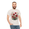 Wildflowers and Red Roses, Graphic T-Shirts for Women, Floral Shirt, Womens Short Sleeve, Ladies Graphic Tees #5129TTS