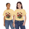 Wildflowers and Red Roses, Graphic T-Shirts for Women, Floral Shirt, Womens Short Sleeve, Ladies Graphic Tees #5130TTS