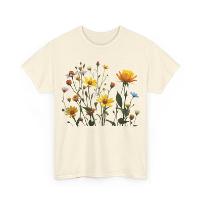 Wildflowers and a Yellow Rose, Graphic T-Shirts for Women, Floral Shirt, Womens Short Sleeve, Ladies Graphic Tees #5009TTS