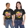 Wildflowers and Pink & Yellow Roses, Graphic T-Shirts for Women, Floral Shirt, Womens Short Sleeve, Ladies Graphic Tees #5145TTS